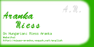 aranka miess business card